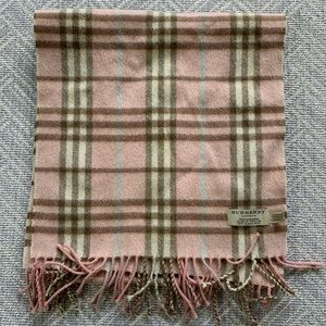 Burberry Pink Check Cashmere Scarf